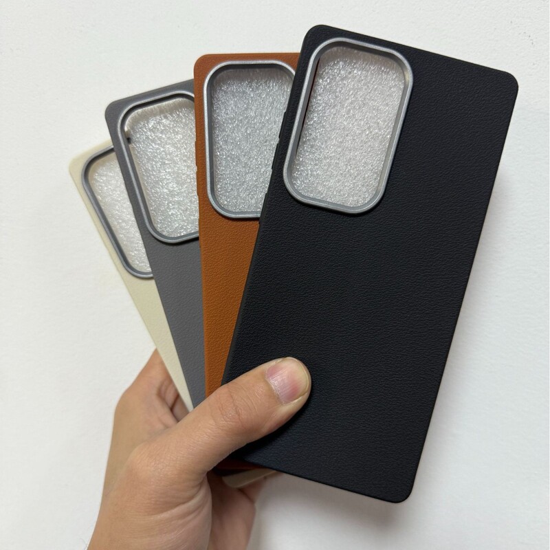 New plain shell Samsung mobile phone case explosion solid color simple leather pattern mobile phone for S25 S25Ultra