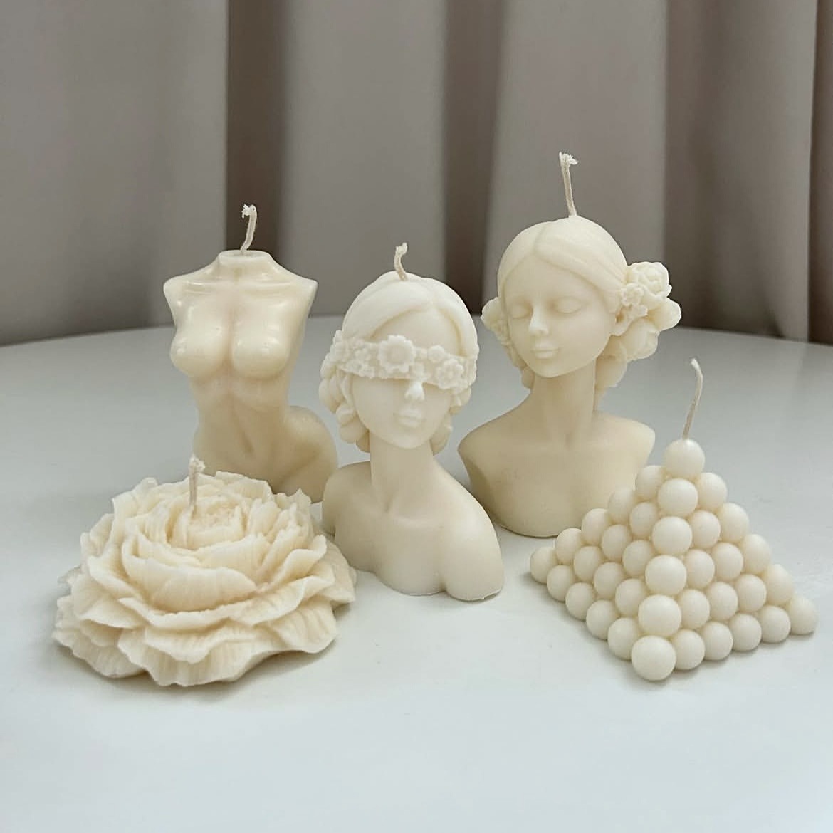 Nueva línea geométrica nórdica, vela de aromaterapia columnar, vela de fragancia blanca sin humo, decoración del hogar transfronteriza