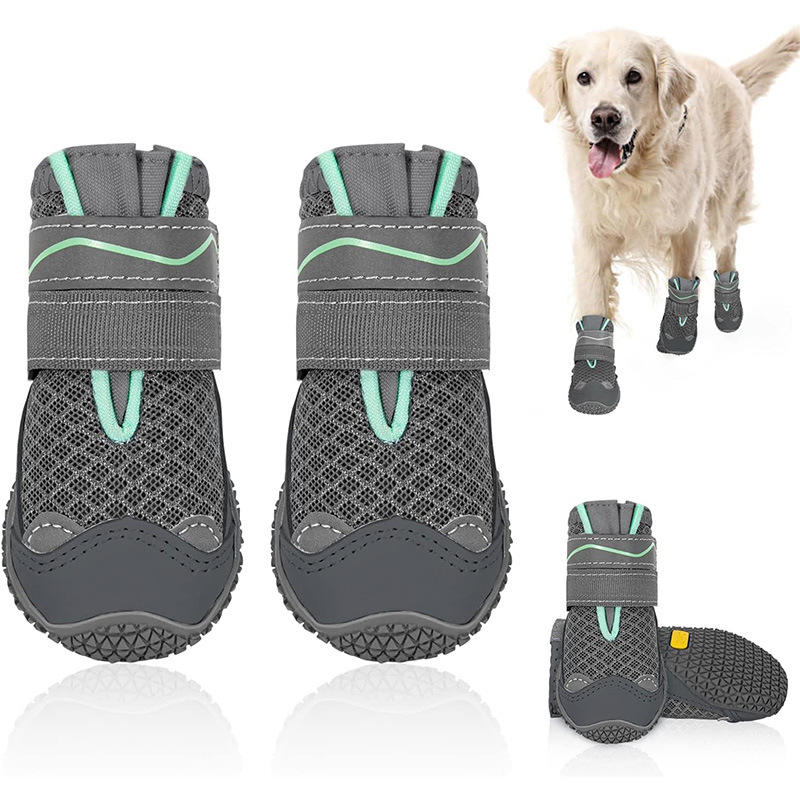 Nuevos zapatos para perros de primavera, verano, Otoño e Invierno Nueva malla transpirable Golden Retriever DEMU zapatos para perros de fábrica