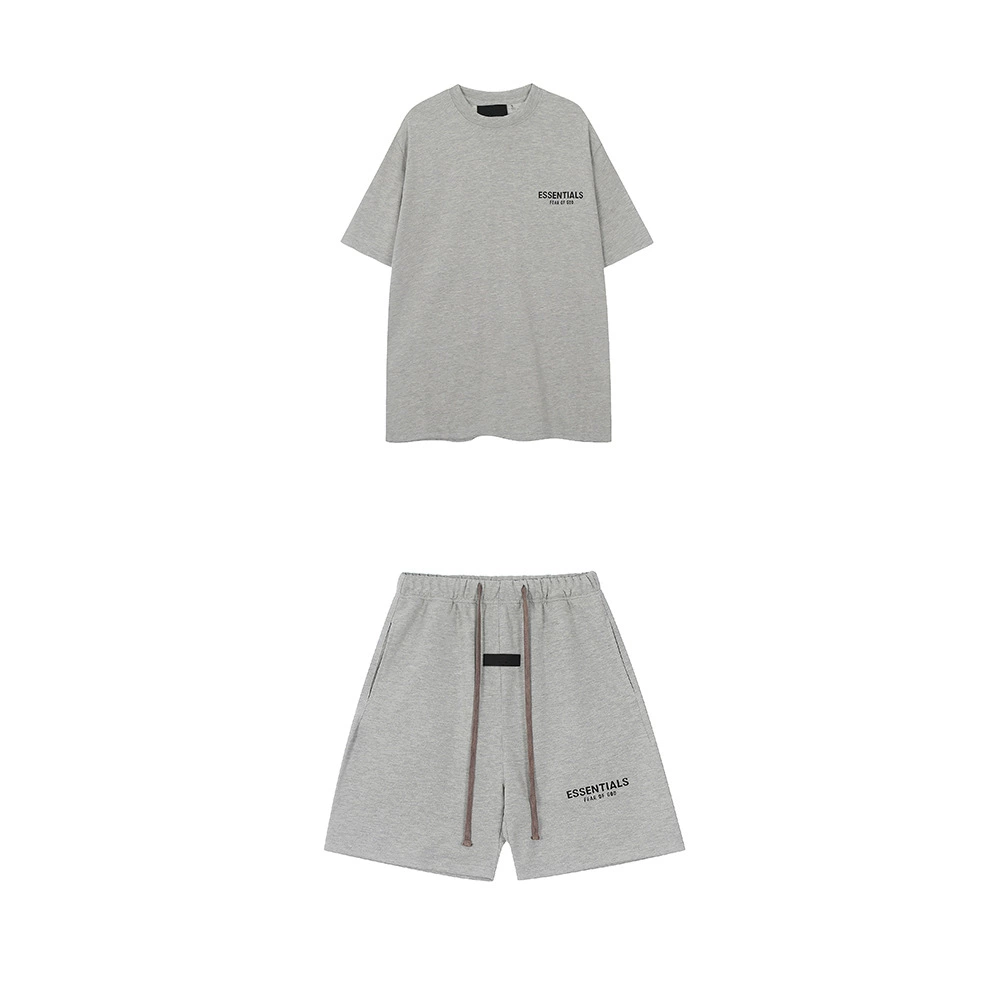 25SS новый ESSENTIALS трёхмерная силиконовая печать, мужские и женские свободные повседневные шорты с коротким рукавом