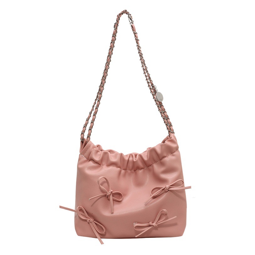 Internet celebridad ins caliente chica estilo axilas pequeña bolsa femenina 2023 nuevo arco textura cubo bolsa de hombro nicho