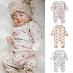 Baby onesie spring and autumn A-grade newborn pure cotton base innerwear baby clothes crawling suit spring outfit outdoor wear