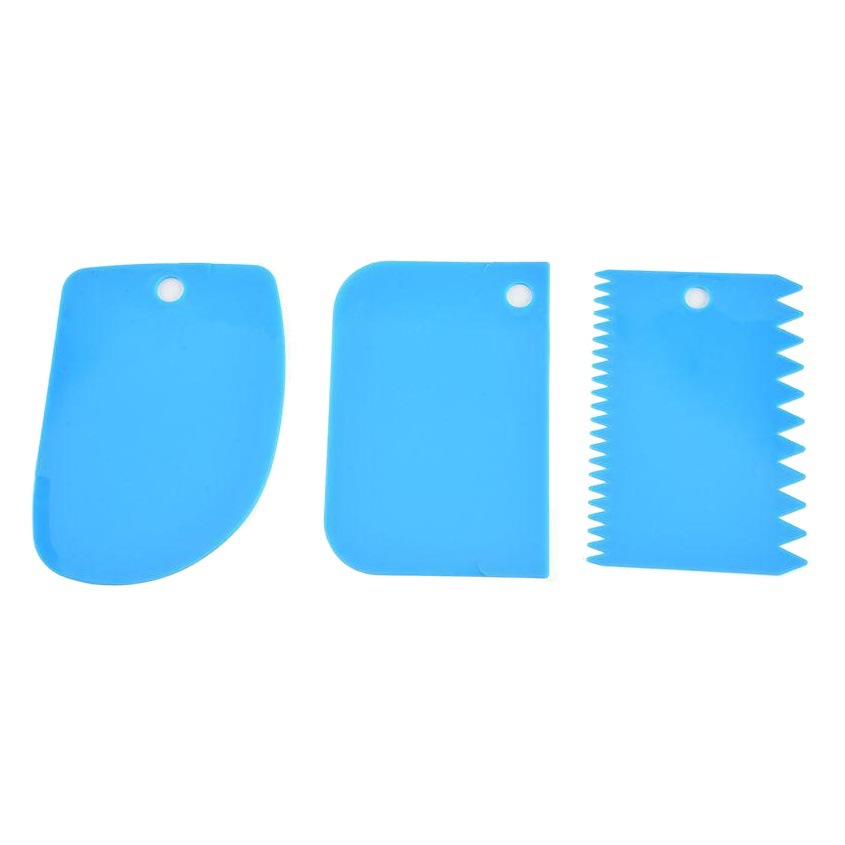 Juego de 3 piezas de herramientas para hornear raspador de crema de plástico cortador de masa de pastel de crema raspador para hornear