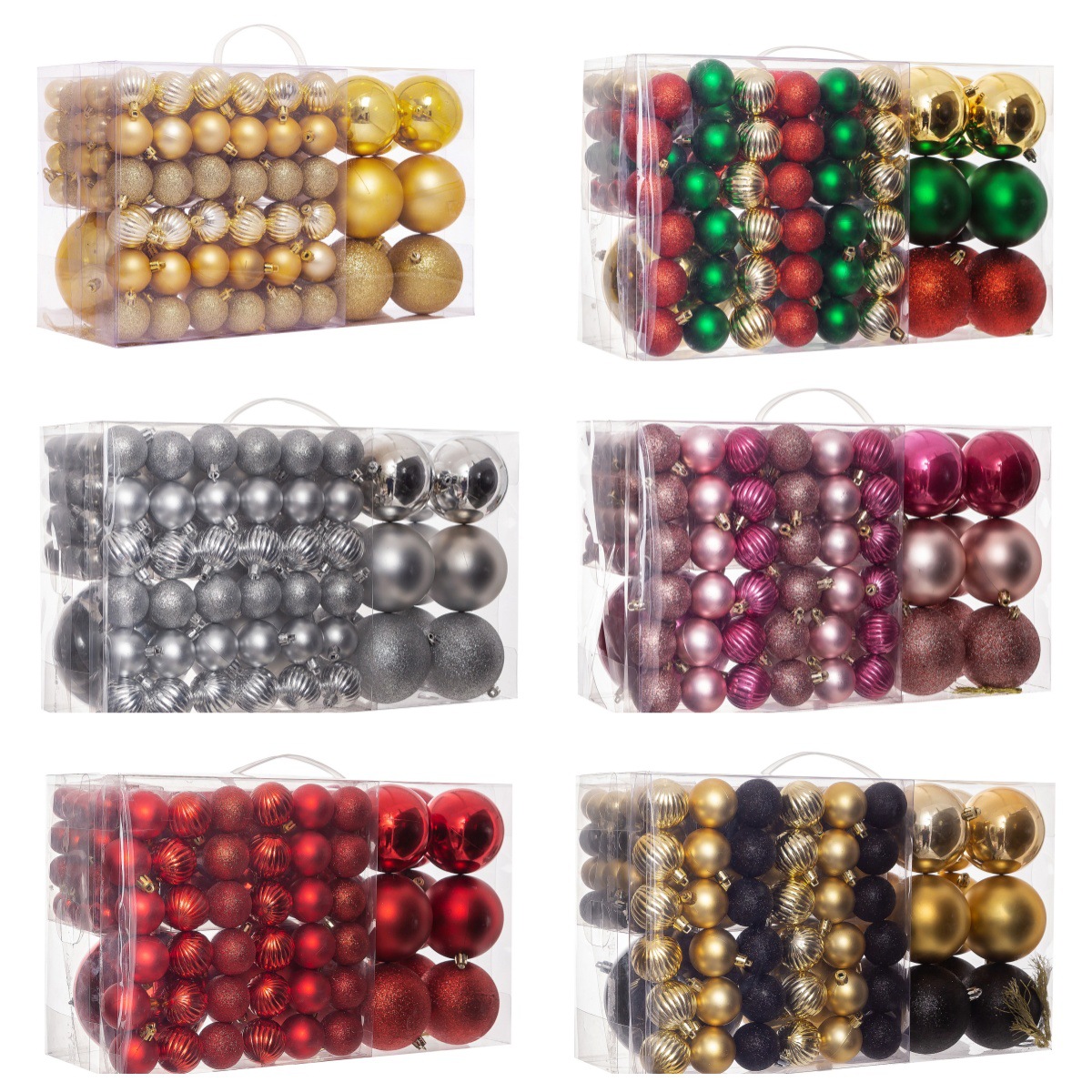 Navidad de diferentes tamaños de set 94 árbol de Navidad colgar bolas fiestas de bodas decoración galvanizado bolas de Navidad