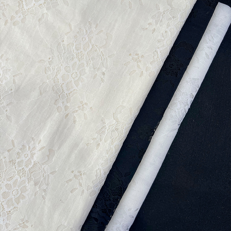 Tela de encaje de algodón sin elasticidad Primavera/Verano 2026 para falda de encaje y falda de pastel, fabricante de faldas de encaje en stock