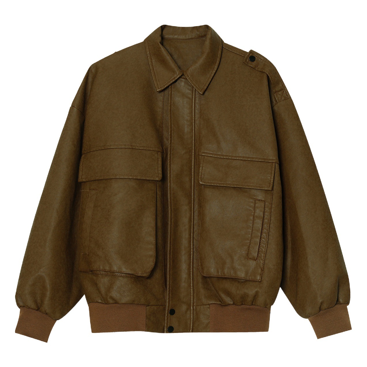 Ropa de Hombre | 2021 Otoño e Invierno Nueva chaqueta de cuero de motocicleta estilo retro de Hong Kong estilo coreano abrigo de moda para hombres y mujeres