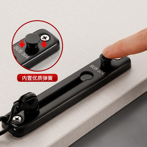 304 stainless steel anti-theft chain hotel room door deadbolt security lock plate anti-thief door bolt no-drilling chain lock hasp