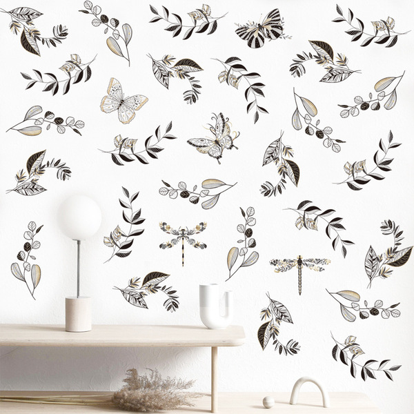 DIY leaves butterfly Dragonfly Children's Room Wall Sticker Living…