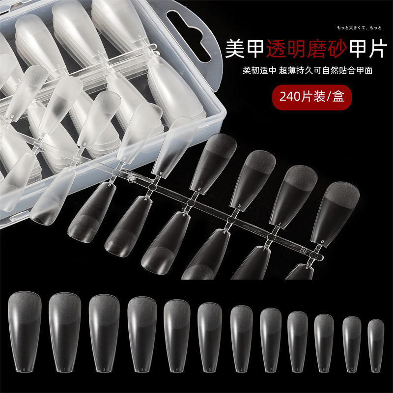 Nuevo ultra-Delgado de uñas sin costura pieza de uñas talla-libre molienda media esmerilado extensión completa y la mitad de doble uso de la pieza de clavo de almendra de ballet