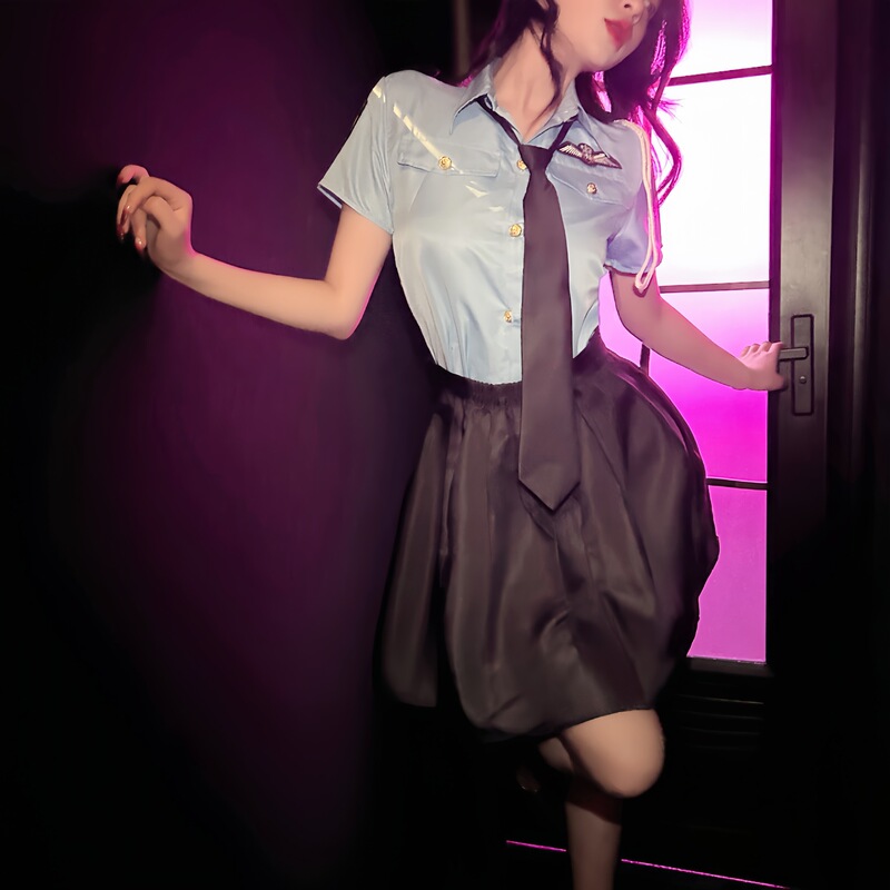 Sexy Lingerie Secretary Uniform Temptation Role-Playing Teacher Shirt Leather Short Skirt Set Wholesale