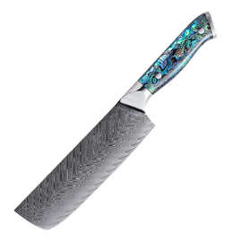 大马士革钢小菜刀家用小菜切贝壳树脂柄锋利切肉切菜免磨