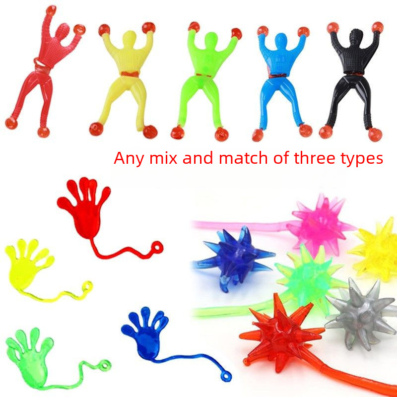 Nostalgic elastic retractable sticky Palm climbing wall vent meteor hammer children's small toy vent sticky climbing wall