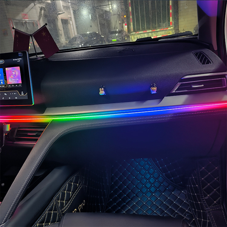 Cross-border car ambient light with colorful effects, modified LED acrylic center console ambient light, USB plug-and-play decorative light