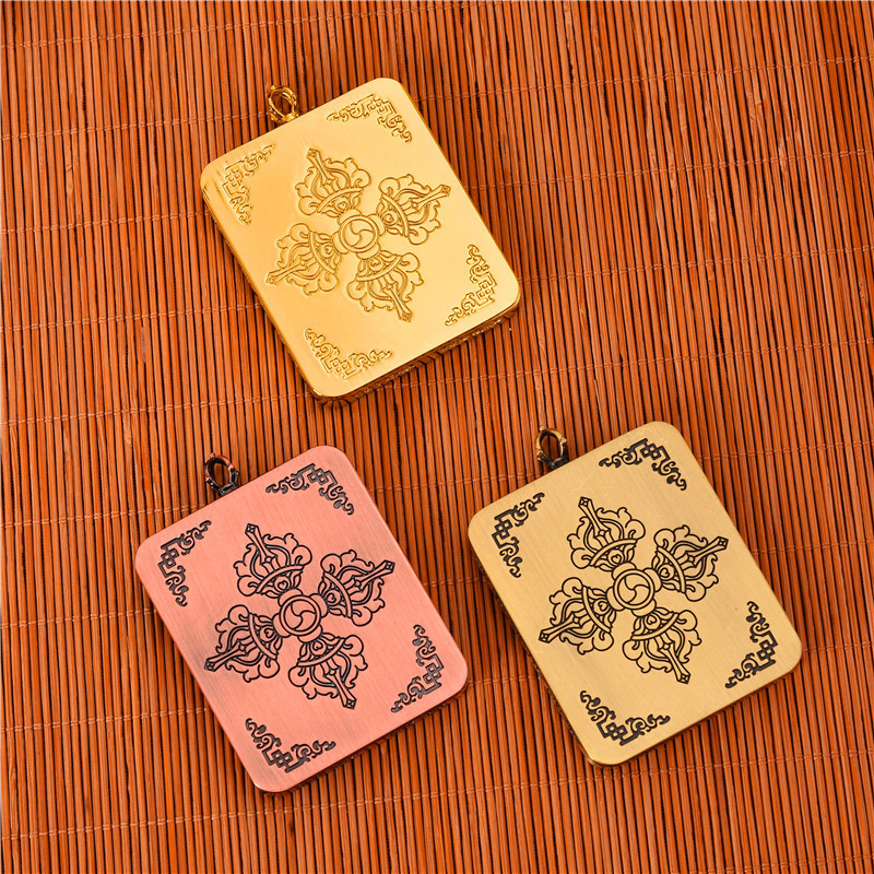 隨身小唐卡噶烏盒吊墜尼泊爾唐卡嘎烏盒子藏傳佛盒金剛杵款掛墜