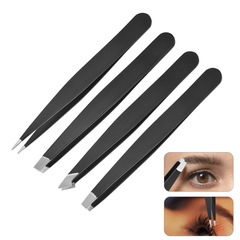 Manufacturer wholesale stainless steel black 96 eyebrow curler pointed eyelash curler tweezers false eyelash assistant eyebrow trimming tool