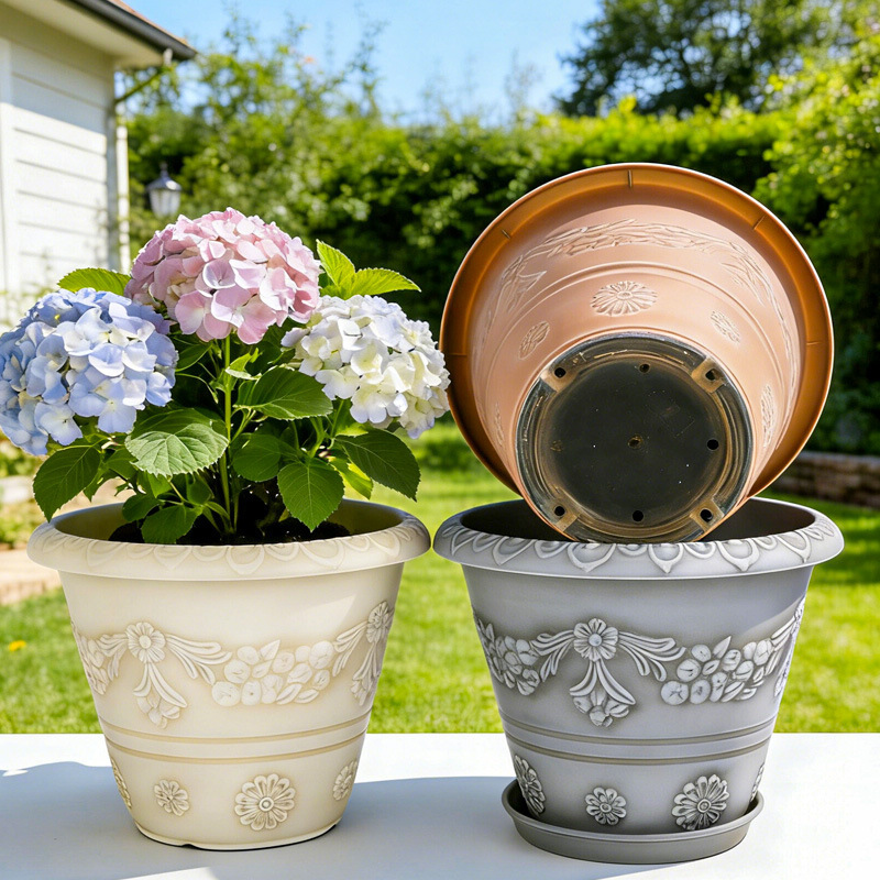 Resin Flower Pot, Ultra-Thick Plastic Environmentally Friendly Flower Pot, Imitation Stoneware Pot, Red Pottery Pot, Global Gallon Pot, Old Relief Flower Pot
