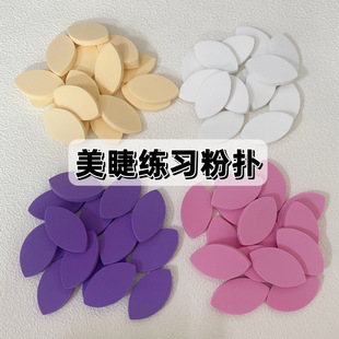 Cross-border Hot Sale False Eyelash Pad Powder Puff Grafting Eyelash Practice Powder Puff Eye Shape Leaf Powder Puff Sponge Puff