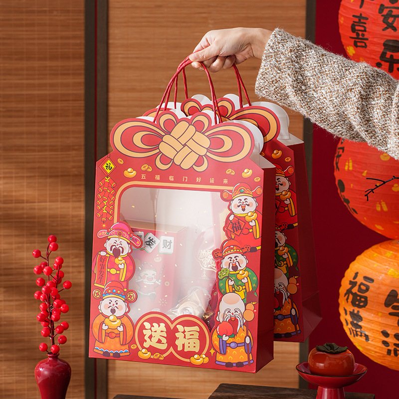 Embalaje de regalo de Año Nuevo, bolsas de mano, bolsas de regalo de dulces de copo de nieve, bolsas de regalo de galletas