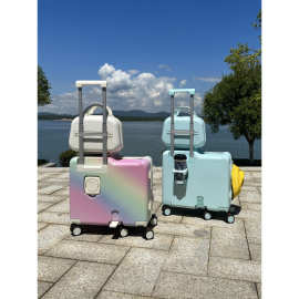 行李箱儿童可坐骑2025新款女孩20寸小旅行箱子母登机男宝宝拉杆箱