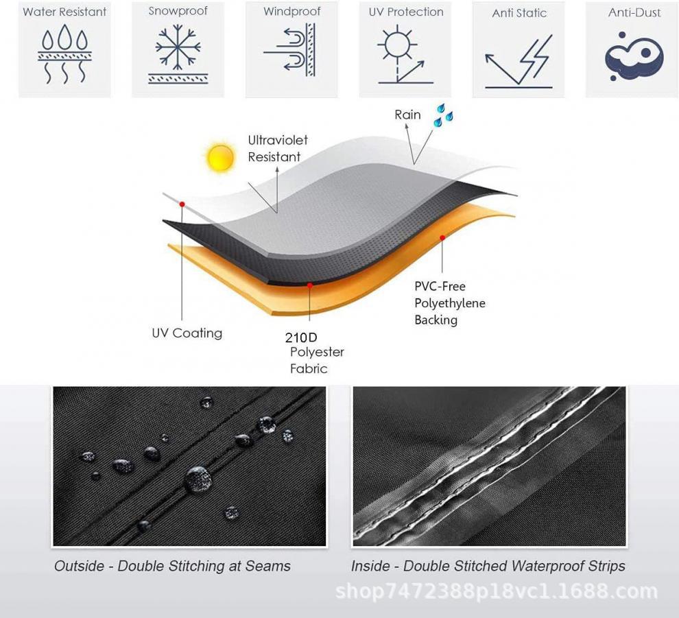 Cross-Border Polyester Taffeta Oxford Cloth Motorcycle Cover, Thickened Dustproof, Waterproof, Sunproof Electric Vehicle Scooter Cover, Full Cover