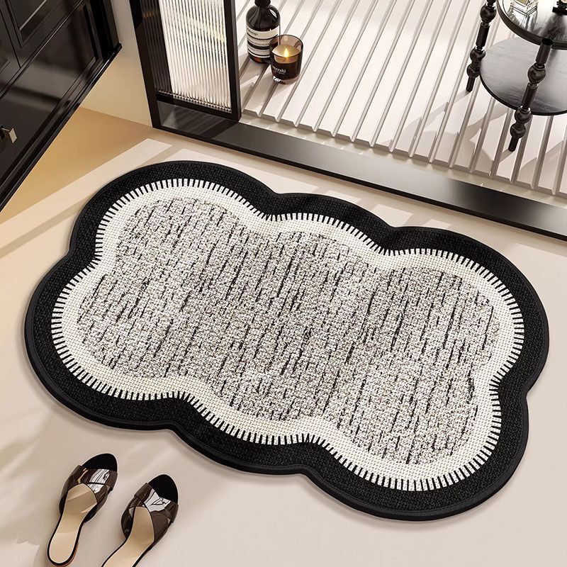 Bathroom absorbent floor mat, high-quality woven cloud-shaped carpet for home use in bathroom and kitchen, non-slip and quick-drying entryway mat