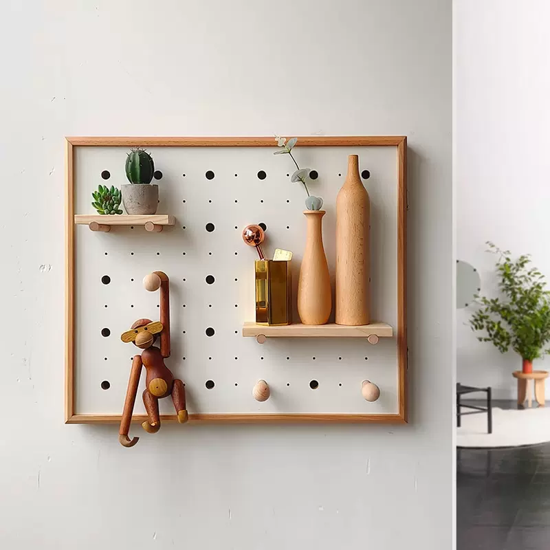 配电箱洞洞板木质电表遮挡板电箱遮丑板 家用木制洞洞板收纳架