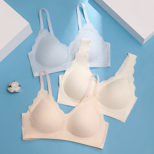 Wheat Sling Bra Women's Seamless Wireless Beautiful Back Small Breast Gathering Sports Latex Bra Breathable Sleep