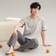 Class A Antibacterial Men's Pajamas Men's Summer Cotton Short-sleeved Trousers Simple Casual plus size Cotton Home suit
