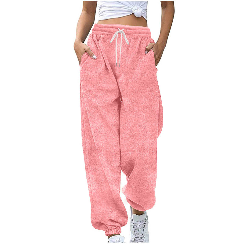 Amazon Elastic High-Waisted Wide-Leg Nine-Point Pants for Women European and American Cross-Border Autumn and Winter New Loose Large Size Casual Pants