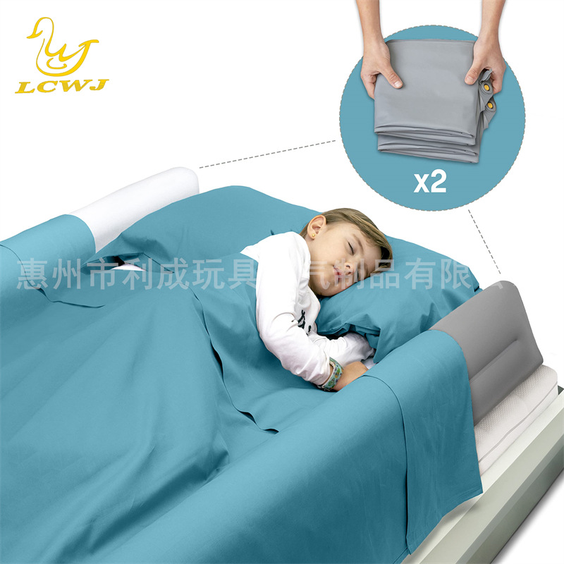 Manufacturer's Supply 2-Pack Inflatable Guardrail Extended Kidsren's Inflatable Bed Bumper Baby Sleeping Anti-Fall Inflatable Pillow