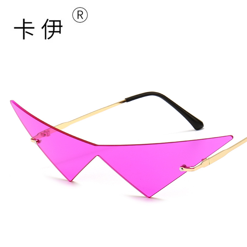 New Large Triangle Personalized Sunglasses European and American Men and Women Fashion Catwalk Sunglasses Street Hip Hop Sunglasses