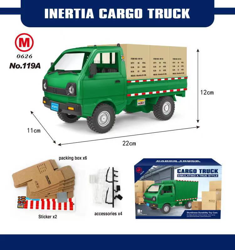 Nueva simulación Wuling Hongguang modelo de camión deriva carga tarjeta inercia niños coche juguete