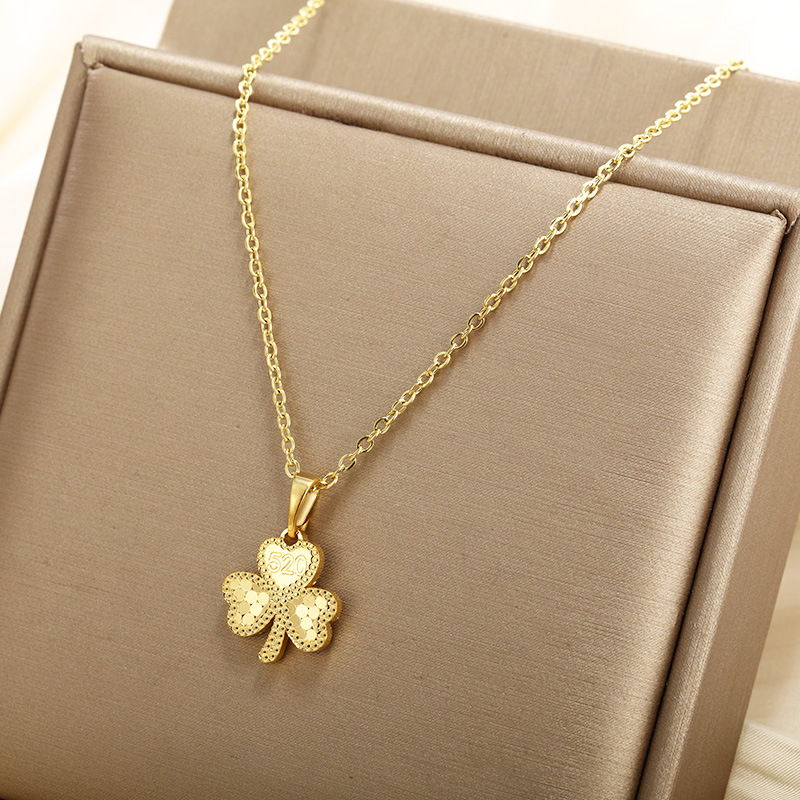 Xupe joyería espejo panal dragón escala de tres pétalos hierba de cuatro hojas flor colgante collar moda femenina colgante creativo al por mayor