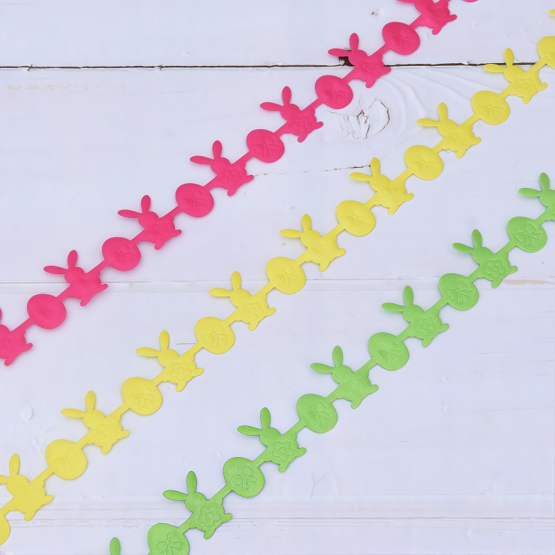 Nuevos productos transfronterizos de zanahoria de Pascua conejo huevo cinta de regalo embalaje material de arco primavera cinta