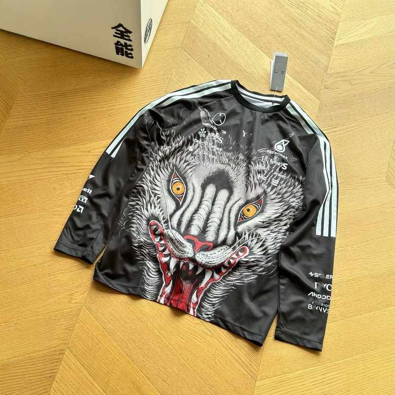 Cross-Border High-Quality Amg Petronas F1 Team Collaboration Y3 New Loose Breathable Crew Neck Long-Sleeve T-Shirt for Men and Women Trendy Cross-Border High-Quality Amg Petronas F1 Team Collaboration Y3 New Loose Breathable Crew Neck Long-Sleeve T-Shirt for Men and Women Trendy