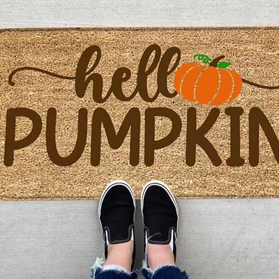 Avtomobil döşəmə paspasları — Pumpkin Head Mat Carpet - m-pumpkin-40-60cm-skin-friendly-suede