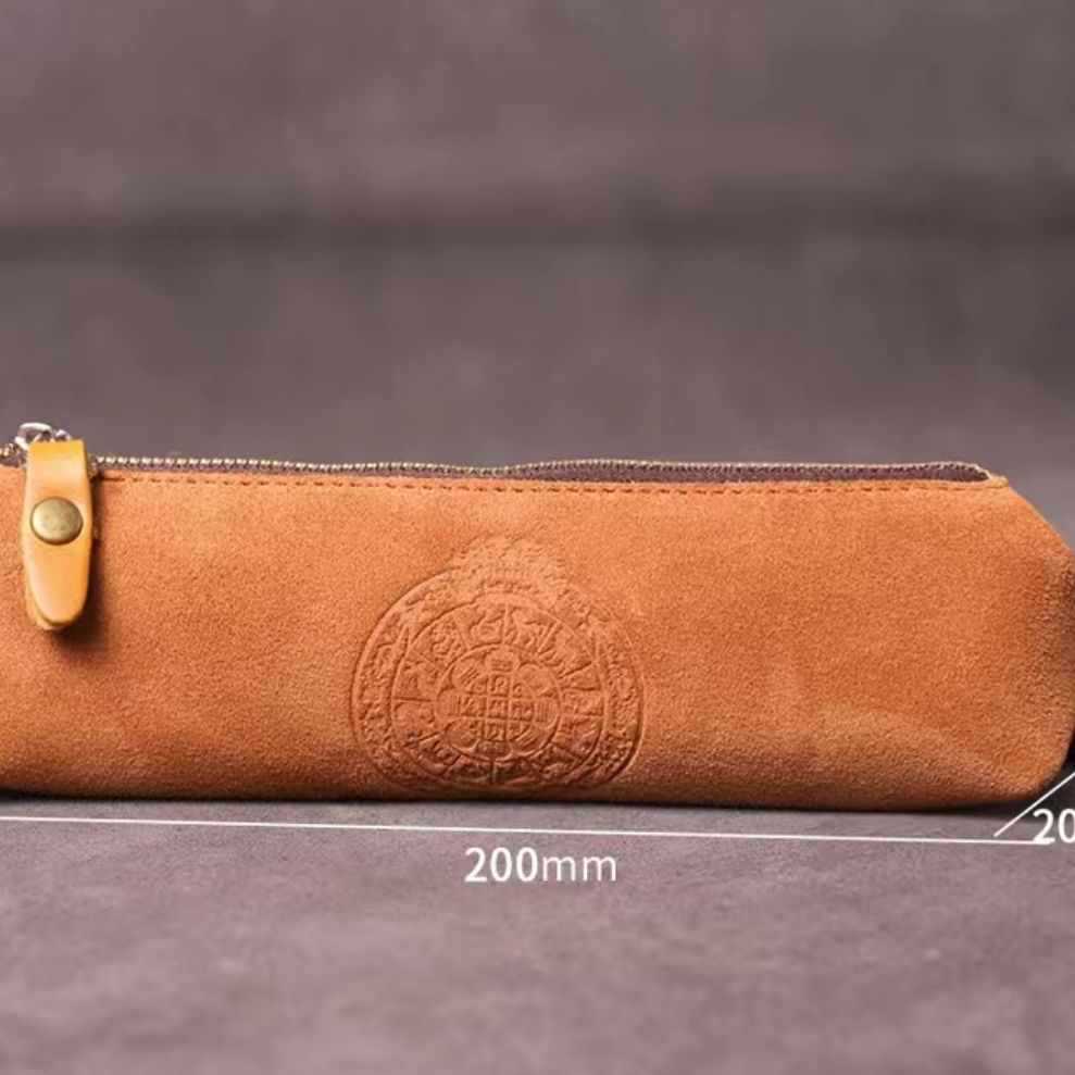 브라운 19/지퍼 롱백(필통, 브러쉬)