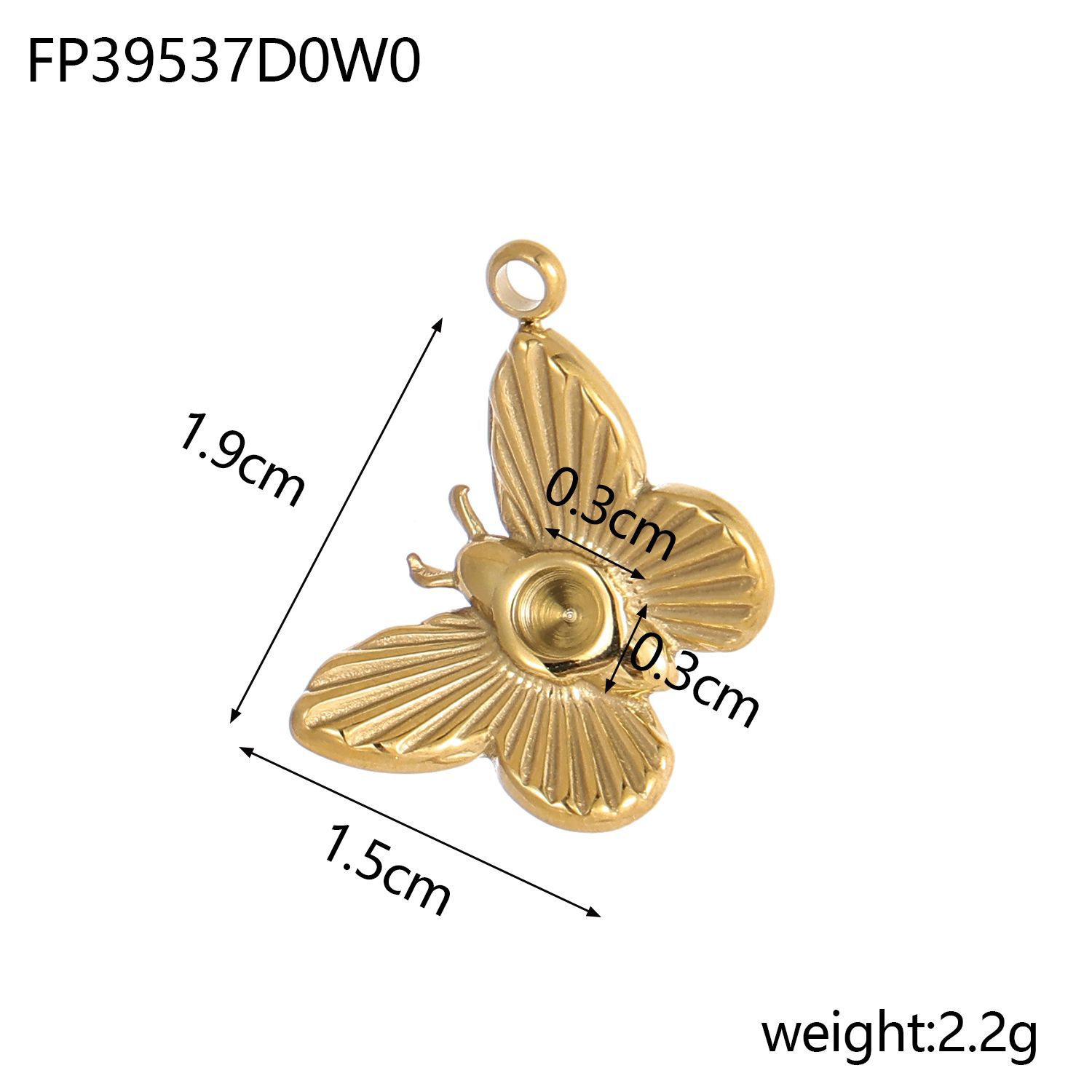 2g Weight Pendant Jewelry Making Type DIY Ornament Accessories Classification 1 Piece Quantity 304 Stainless Steel Material Dragonfly, Butterfly Pattern All Seasons Season Plating Design Basic, Simple Style Style 1 Piece 304 Stainless Steel Dragonfly Butterfly Pendant 4