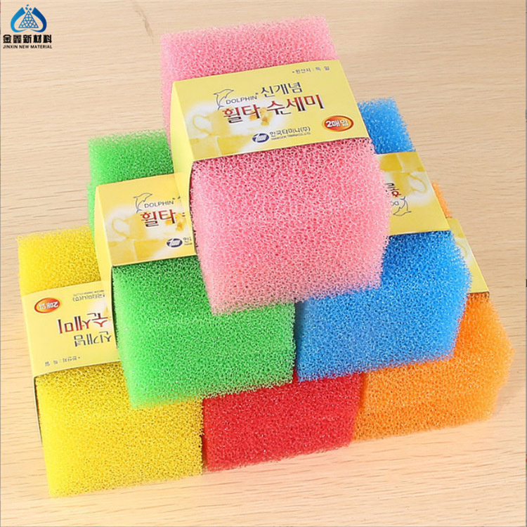 供应清洗外墙瓷砖粗孔丝瓜海绵彩色爆破网状过滤棉内外墙填缝海绵