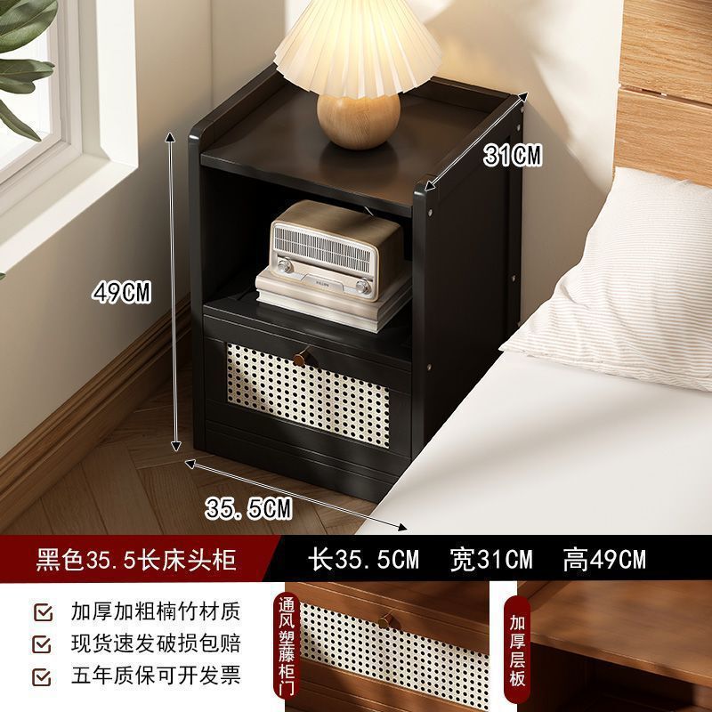 现代简约卧室床头柜简易小型收纳柜出租屋床边轻奢高级感置物架|undefined