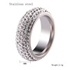 Accessory stainless steel, wedding ring suitable for men and women, European style, diamond encrusted