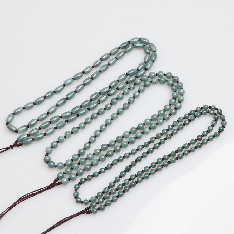 黄金项链绳油青玉珠链翡翠玉佩吊坠手工编织男女款挂绳编织绳玉珠