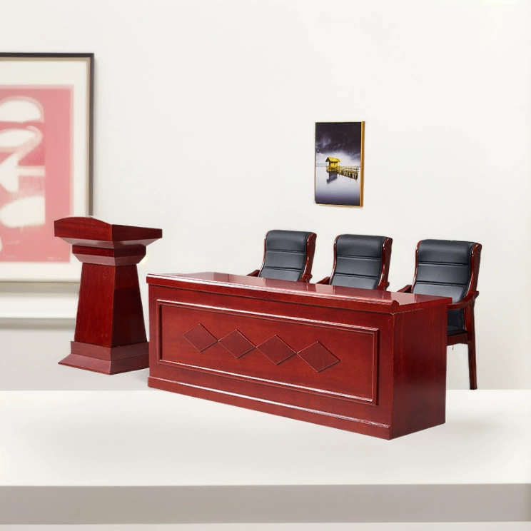 Конференц-стол, длинный стол, двойная трибуна для выступлений, стол и стулья для конференц-зала, окрашенный шпоном из цельного дерева, стол для выступления председателя, полоса для выступления