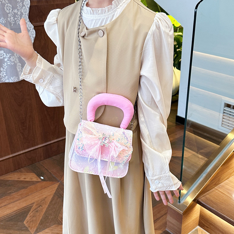 Bolso de niñas regalo de Año Nuevo bolso de hombro para niños 2025, nuevo estilo princesa bolso de mano extranjero gradiente versátil bolso de mochila
