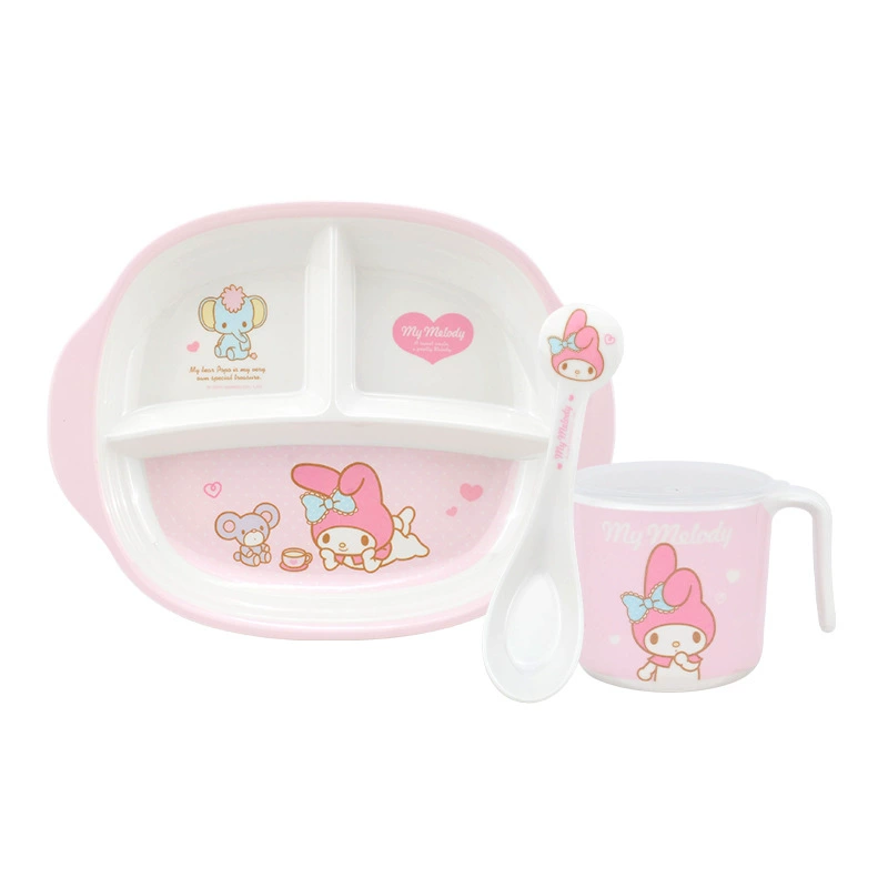 五和 Cartoon cute tableware for feeding, children's dinner plate, spoon