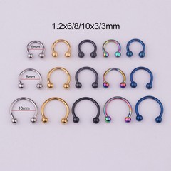 ステンレスc型馬蹄棒鼻輪、イヤリング、唇釘眉釘は対外貿易、アマゾン穿刺
