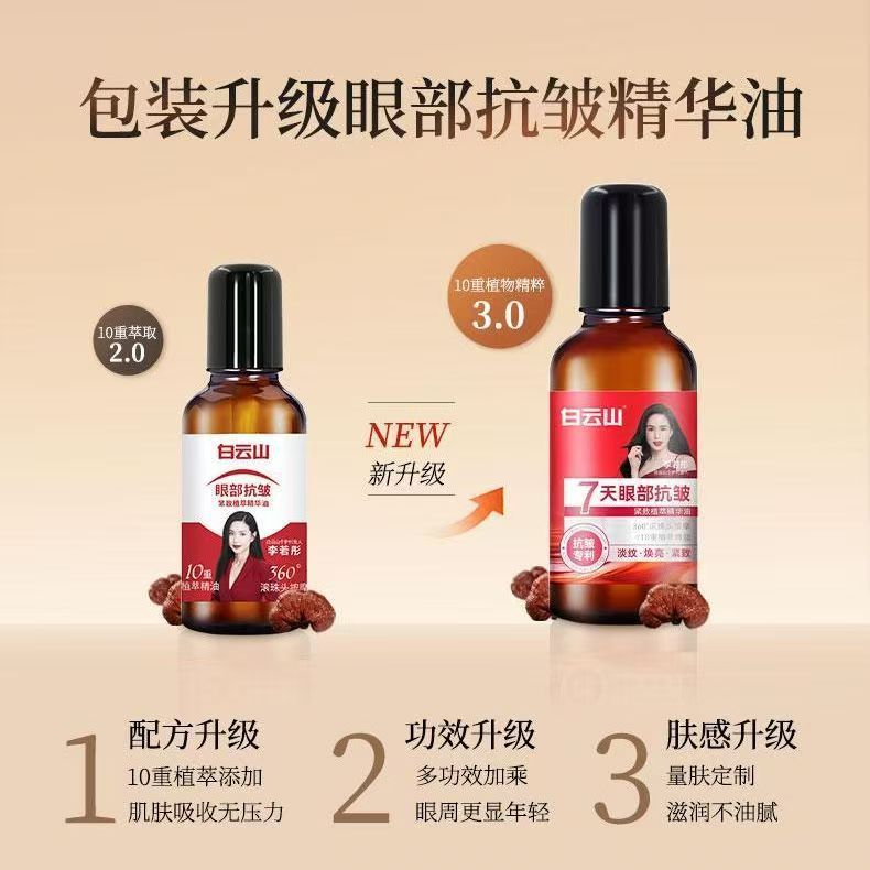 新白云山淡纹紧致植萃精华油滋润黑眼圈眼袋20ml批发代发眼部抗皱|undefined