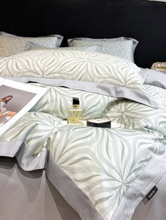 American Accessible Luxury 200-Count Long-Staple Cotton Four-Piece Set Class a Cotton Active Digital Printing Quilt Cover Pure Cotton Bedding