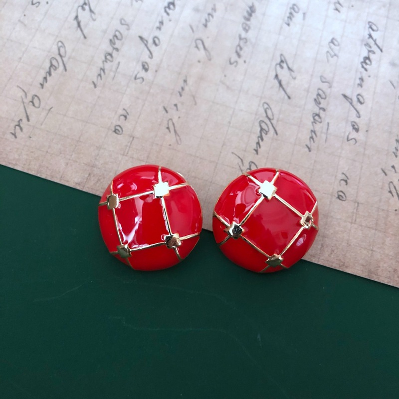 Retro Red Glaze Earrings display picture 11