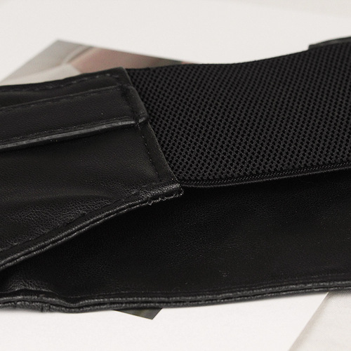 Belt for women, decorative corset with skirt, shirt, black extra wide waistband, elastic elastic, simple, versatile sweater belt